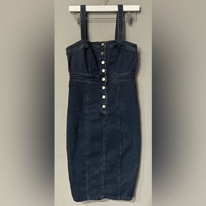 FOREVER 21 DENIM BUTTON FRONT MIDI DRESS